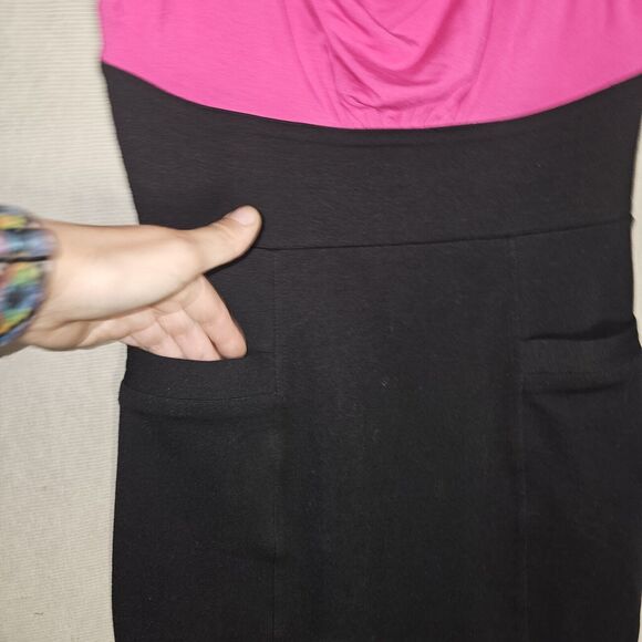 BEBE Mini Dress Womens Small Black And Pink With Sexy Cutout Back Straps. Zip Up - Picture 4 of 12